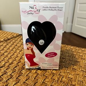 NuBra Super Padded black strapless bra Size AA